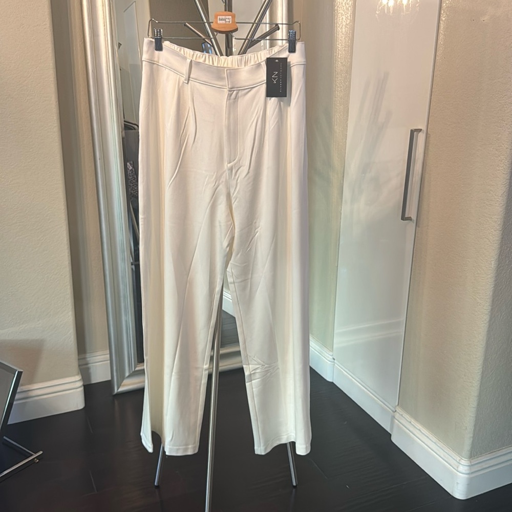 Klassy network wide leg pants white